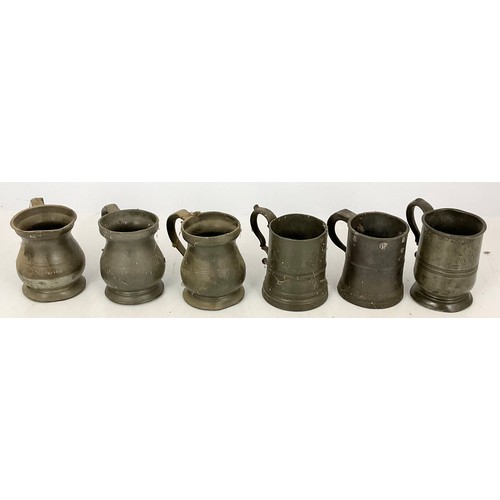 335 - QTY. PEWTER TANKARDS ETC.