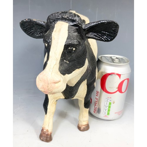 354 - CAST METAL FREISAN  COW WIDTH 34cm / SHOP DISPLAY