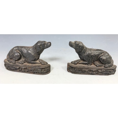 358 - MATCHING PAIR OF  CAST IRON DOG PORTERS WIDTH 15cm