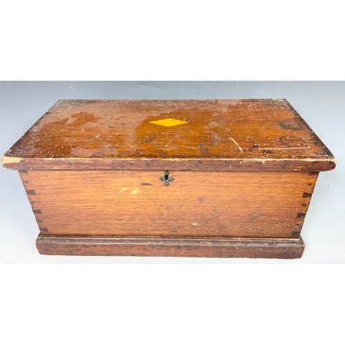 391 - FITTED MAHOGANY BOX  WIDTH 43cm & A TUMBRIDGE WARE JEWELLERY BOX WIDTH 25cm