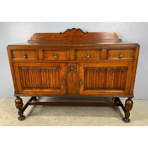 589 - ART NOUVEAU OAK BUFFET / SIDEBOARD  WIDTH 137cm