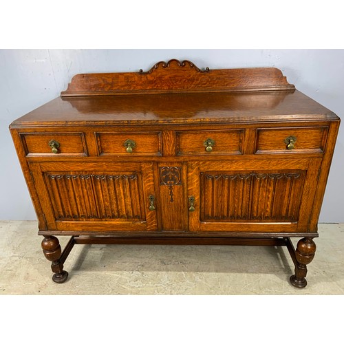 589 - ART NOUVEAU OAK BUFFET / SIDEBOARD  WIDTH 137cm