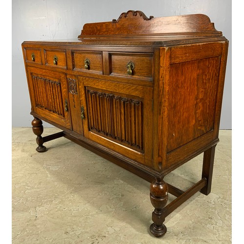 589 - ART NOUVEAU OAK BUFFET / SIDEBOARD  WIDTH 137cm