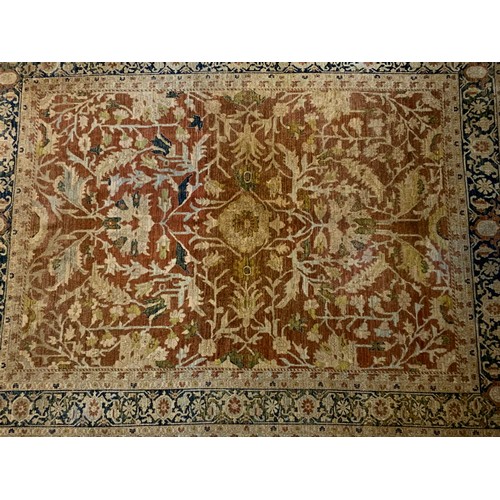 735 - CARPET / LARGE RUG CREAM / ORANGE GROUND 336cm x 260cm