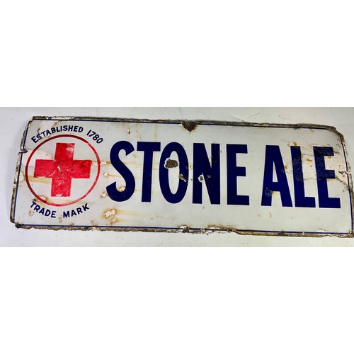 6 - VINTAGE STONE ALE ENAMEL ADVERTISING SIGN APPROX 26 X 76 CM