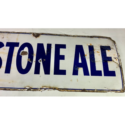 6 - VINTAGE STONE ALE ENAMEL ADVERTISING SIGN APPROX 26 X 76 CM