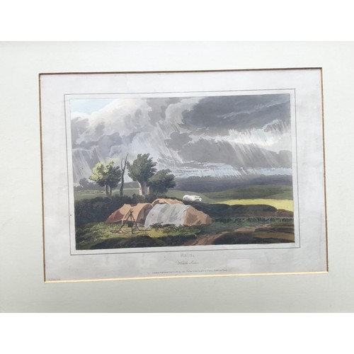 45 - 4 LONDON PUBLISHED S  & J FULLER COLOUR ENGRAVINGS RAIN, MISTY MORNING, RAINBOW EFFECT &  STORM DATE... 