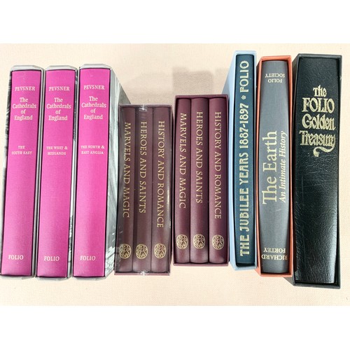 87 - QUANTITY OF FOLIO SOCIETY BOOKS INC CHURCHES OF ENGLAND BRITISH MYTHS & LEGENDS ETC