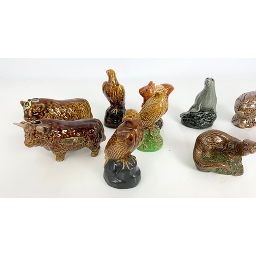 116 - CERAMIC ANIMAL MODEL WHISKY DECANTERS INC BESWICK & WADE ETC