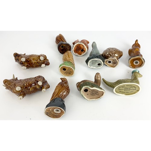 116 - CERAMIC ANIMAL MODEL WHISKY DECANTERS INC BESWICK & WADE ETC