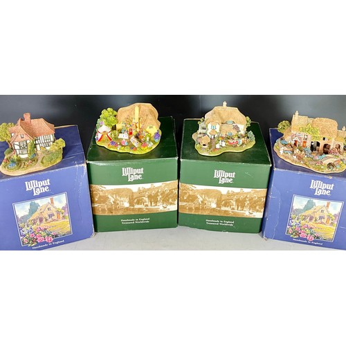 129 - FOUR BOXED LILLIPUT LANE MODELS INC. MEDWAY MANOR, MANGERTON MILL, THE GOLDEN JUBILEE AND BEEKEEPER’... 