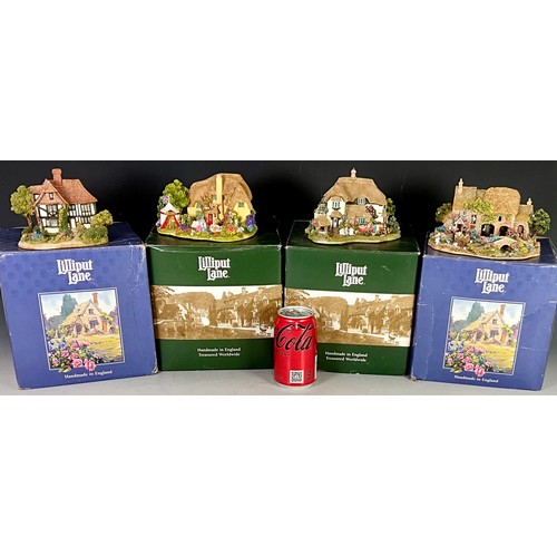 129 - FOUR BOXED LILLIPUT LANE MODELS INC. MEDWAY MANOR, MANGERTON MILL, THE GOLDEN JUBILEE AND BEEKEEPER’... 