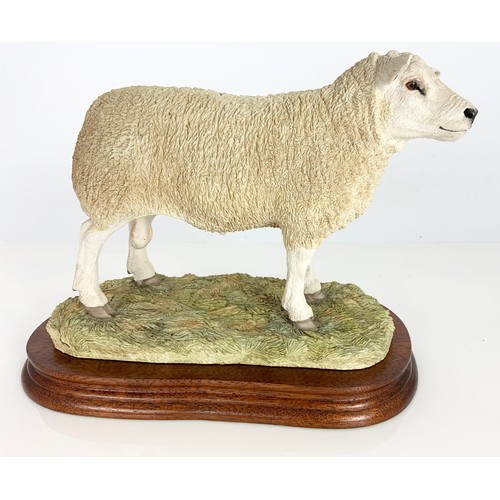 121 - 3 BORDER FINE ART SHEEP MODELS INC  SUFFOLK FAMILY GROUP B0197, TEXEL RAM B0530 & AUTUMN HAY B0419