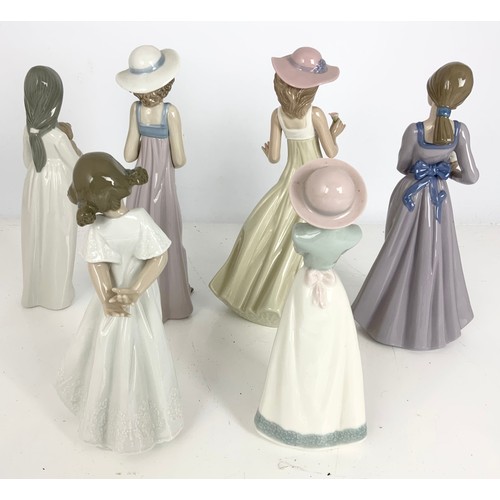 107 - 6 LLADRO NAO FIGURINES TALLEST 26cm