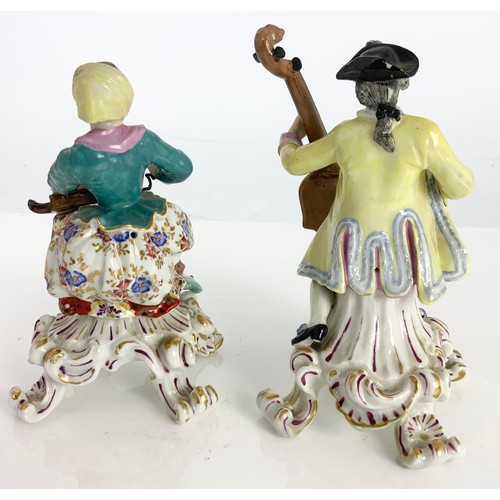 101 - PR. 19TH CENTURY CONTINENTAL FIGURES DEPICTING SEATED MUSICIANS