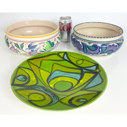 217 - 3 POOLE POTTERY DISHES / BOWLS LARGEST DIAMETER 26cm