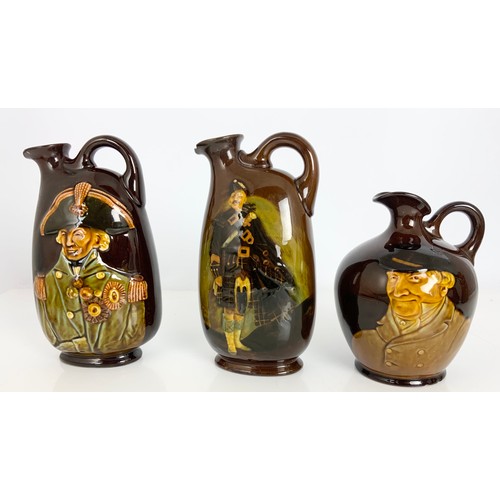 223 - 3, ROYAL DOULTON KINGSWARE FLASKS AF TOGETHER WITH OTHER WHISKY DECANTERS INC. THE ABBOTS CHOICE, DA... 