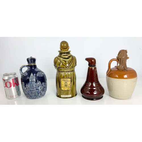 223 - 3, ROYAL DOULTON KINGSWARE FLASKS AF TOGETHER WITH OTHER WHISKY DECANTERS INC. THE ABBOTS CHOICE, DA... 