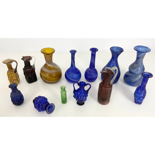 229 - A COLLECTION OF ‘ROMAN’ AND OTHER COLOURED GLASSWARE