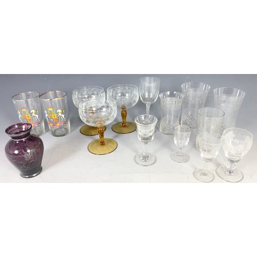 243 - COLLECTION OF LATE VICTORIAN AND EARLY 20TH CENTURY GLASSES