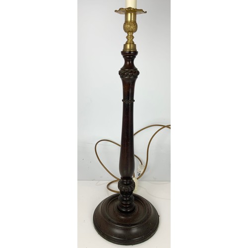 264 - TURNED WOODEN CANDLESTICK LAMP