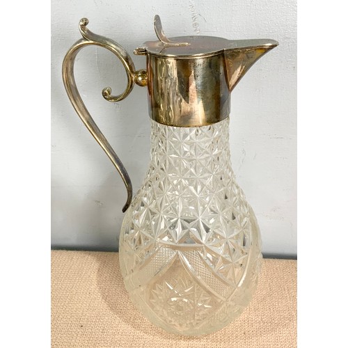 274 - QUANTITY OF MISC SILVER PLATED WARE INC CLARET JUG WITH SILVER PKATED MOUNT ETC