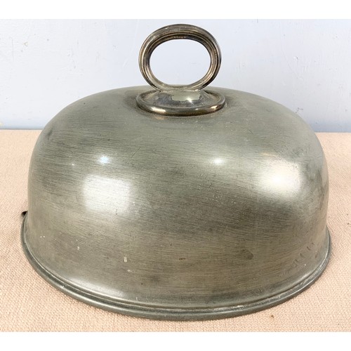 273 - A LATE VICTORIAN SILVER PLATED MEAT DOME, BY JAMES DIXON & SONS, APPROX. 41 cm