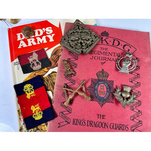 450 - MILITARY SERVICE BUTTONS AND CAP BADGES, THE REGIMENTAL JOURNAL OF THE KING’S DRAGOON GUARDS AND VIN... 