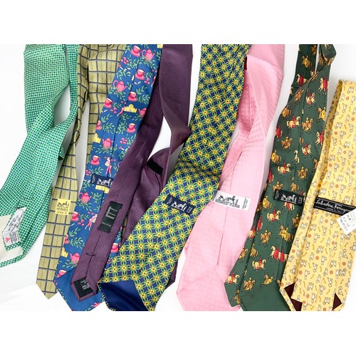 467 - MISC. GENTS TIES INC. HERMES, PARIS, SALVATORE FERRAGAMO, ETC.