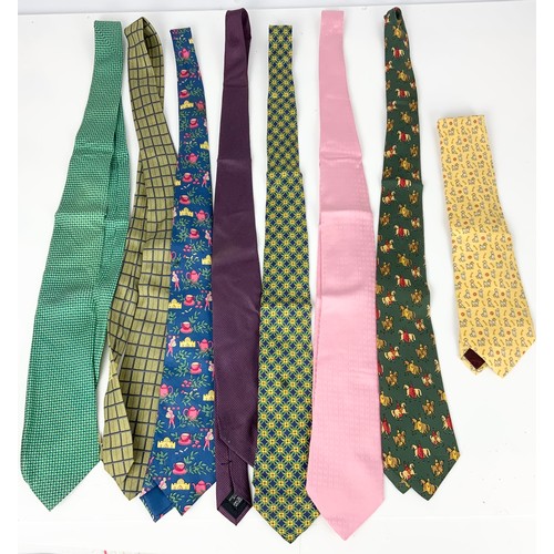 467 - MISC. GENTS TIES INC. HERMES, PARIS, SALVATORE FERRAGAMO, ETC.