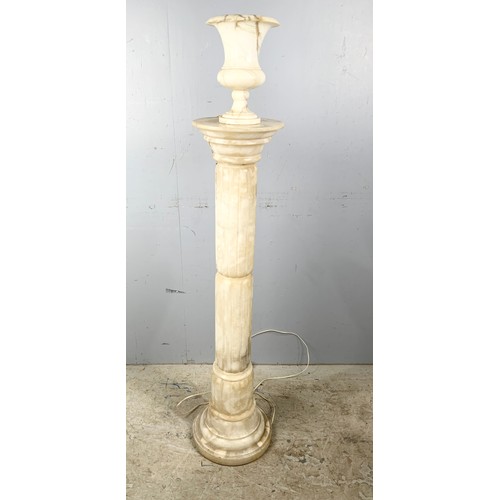 269 - MARBLE FLUTED PEDESTAL CONVERTED TO A STANDARD LAMP 135cm TALL. Note: PAT test failure, will require... 