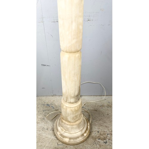 269 - MARBLE FLUTED PEDESTAL CONVERTED TO A STANDARD LAMP 135cm TALL. Note: PAT test failure, will require... 