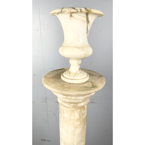 269 - MARBLE FLUTED PEDESTAL CONVERTED TO A STANDARD LAMP 135cm TALL. Note: PAT test failure, will require... 