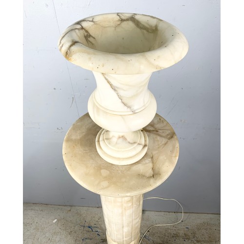 269 - MARBLE FLUTED PEDESTAL CONVERTED TO A STANDARD LAMP 135cm TALL. Note: PAT test failure, will require... 