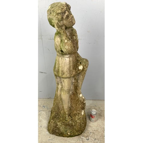 497 - COMPOSITE STATUE OF A MAIDEN 104cm TALL