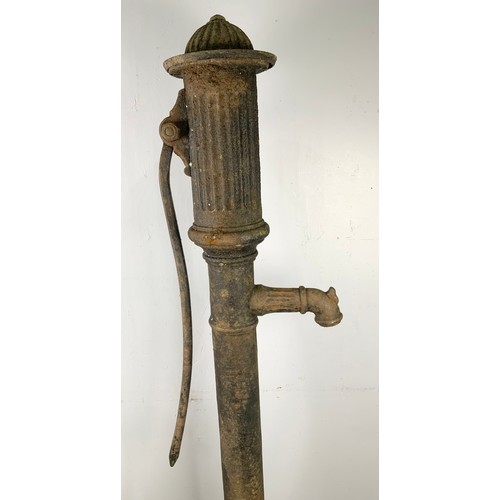 495 - VICTORIAN CAST IRON WATER PUMP INSCRIBED ‘MEREDITH MALVERN’ 185cm