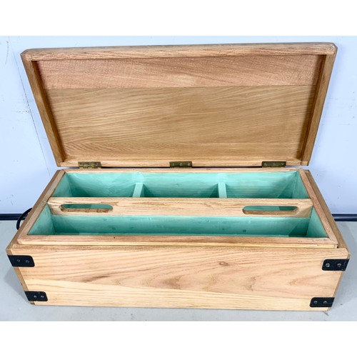 490 - WOODEN TOOL BOX 71cm x 32cm x 23cm