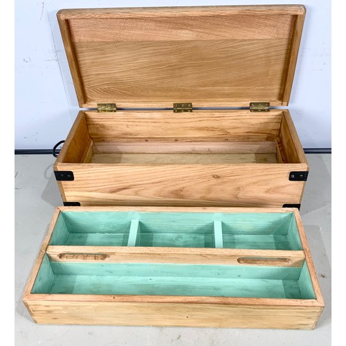 490 - WOODEN TOOL BOX 71cm x 32cm x 23cm