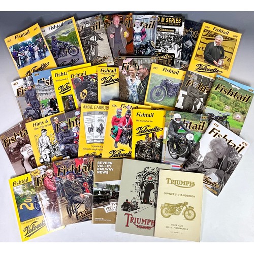 25 - COLLECTION OF MOTORCYCLE MAGAZINES, WORKSHOP AND INSTRUCTION MANUALS INC. MOTORCYCLE SPORT, FISHTAIL... 