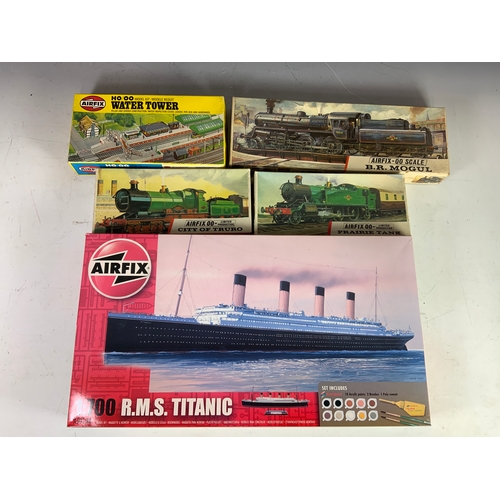 65 - PLASTIC MODEL KITS, AIRFIX A 50104 1:700 RMS TITANIC, SEALED, PLUS CITY OF TRURO, BR MOGUL, PRAIRIE ... 