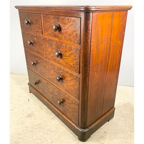 587 - VICTORIAN MAHOGANY CHEST OF TWO OVER THREE DRAWERS WIDTH 112cm