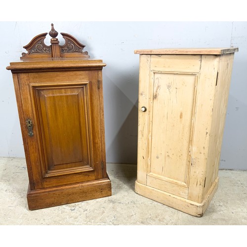 582 - 2 POT CUPBOARDS - ONE MAHOGANY, ONE PINE