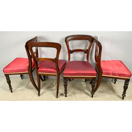 659 - 4 VICTORIAN BAR BACK DINING CHAIRS