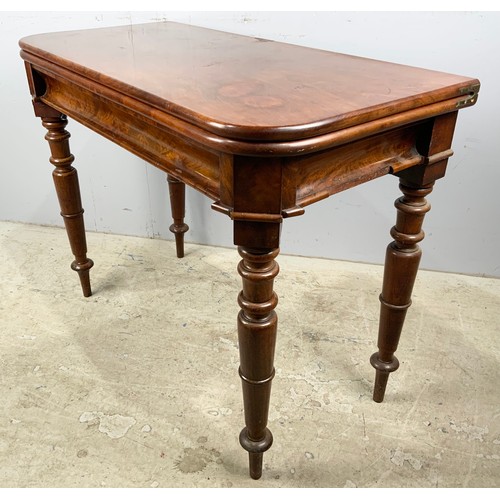 632 - GOOD QUALITY MAHOGANY FOLD OVER TEA TABLE WIDTH 97cm