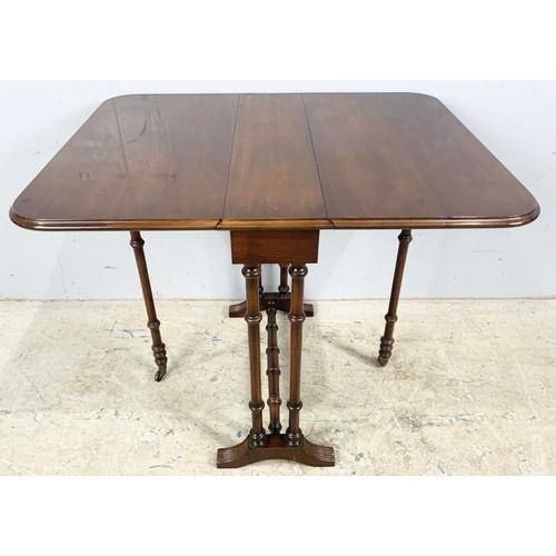 532 - MAHOGANY SUTHERLAND TABLE 69cm x 55cm EXTENDED