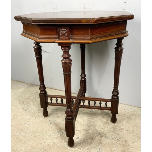 522 - OCTAGONAL MAHOGANY TABLE WIDTH 65cm