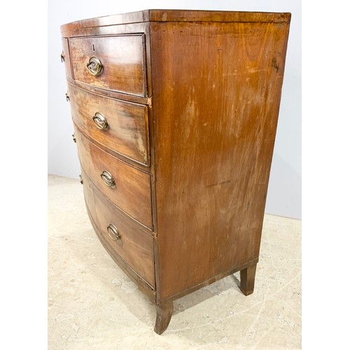 520 - MAHOGANY BOW FRONT CHEST OF 2 OVER 3 DRAWERS – AF WIDTH 106cm