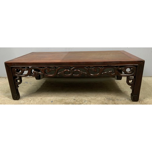 603 - CHINESE HARDWOOD LOW ALTAR TABLE 77cm x 41cm