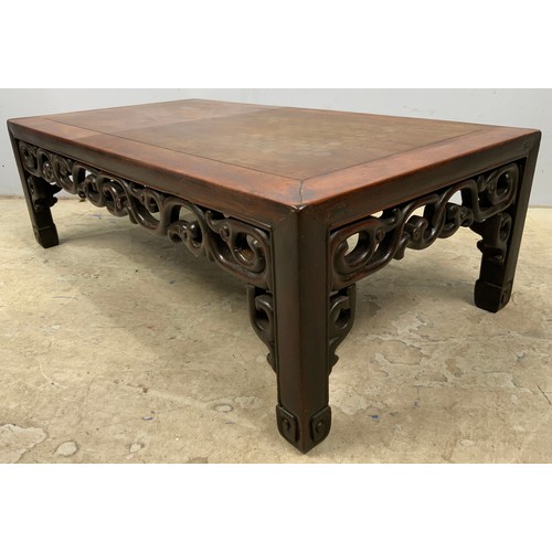 603 - CHINESE HARDWOOD LOW ALTAR TABLE 77cm x 41cm