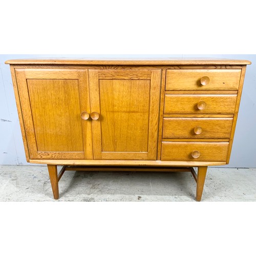 615 - ERCOL  / COTSWOLD STYLE LIGHT OAK SIDEBOARD WIDTH 121cm